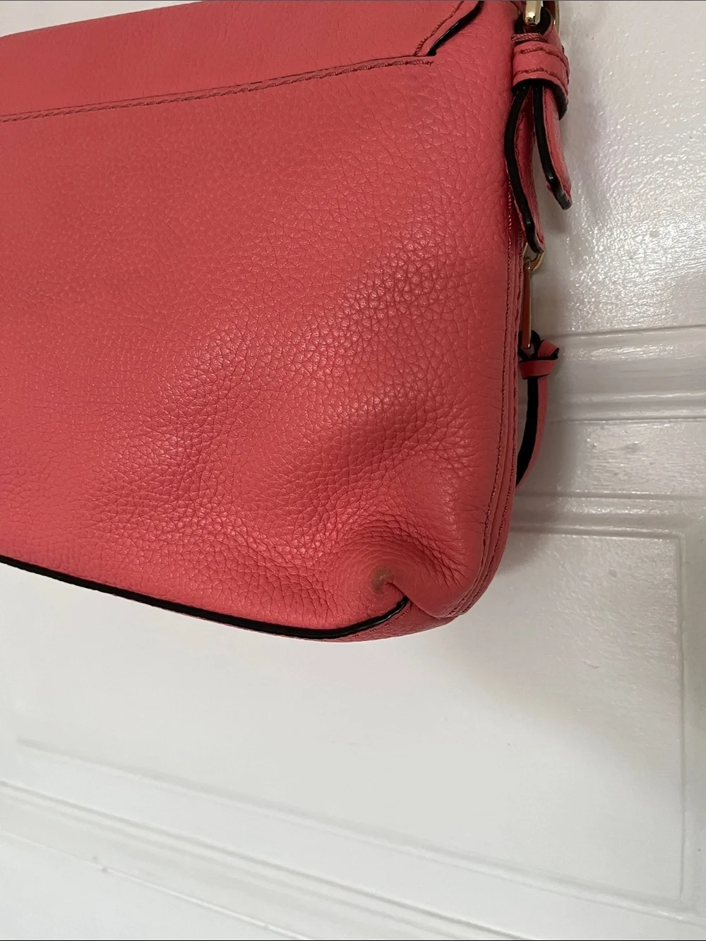 Kate Spade Coral PInk Pebbled Leather Crossbody Bag
